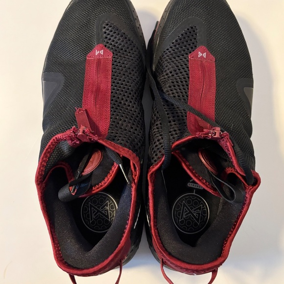 Nike Air Full Length Strobel Zip Basketball Sneakers Trainers Black Red Mens 14 - Picture 3 of 5